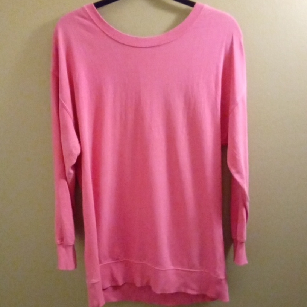 Womans XS Cotton On Pink Crew Neck Sweater Open Back Medium Weight